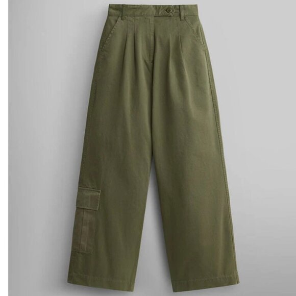 Alpha Industries Womens Wide Leg Pant W OG-107 Green Cargo Pocket Sz 31x32 NWT - Picture 3 of 16